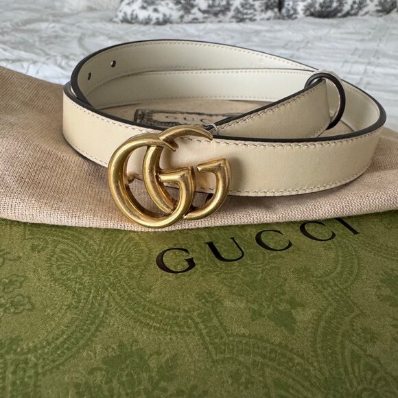 Gucci GG Marmont Thin Leather Belt - Picture 1 of 1